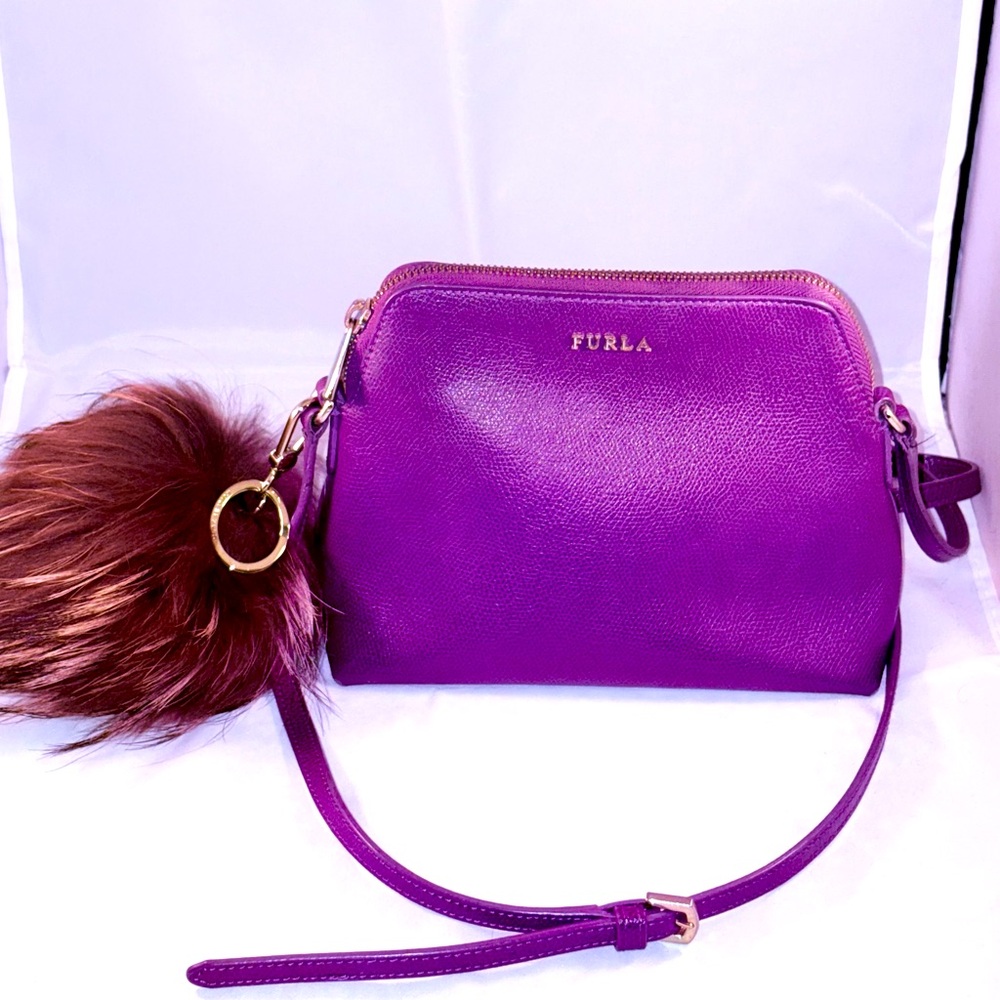 Furla purse, beautiful purple, comes with original Furla charm attachment.💜😍